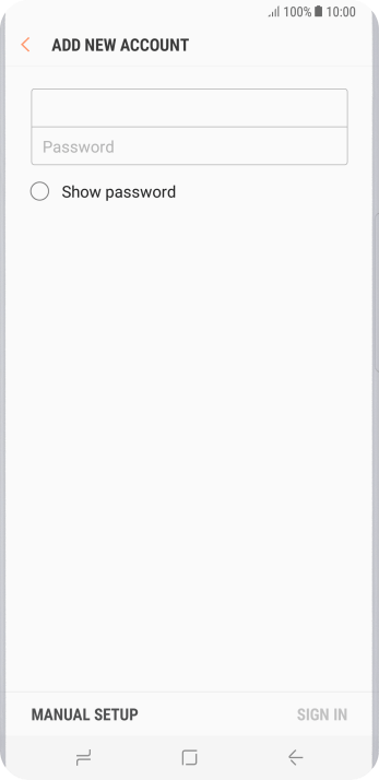 Press Password and key in the password for your email account. Press Password and key in the password for your email account.