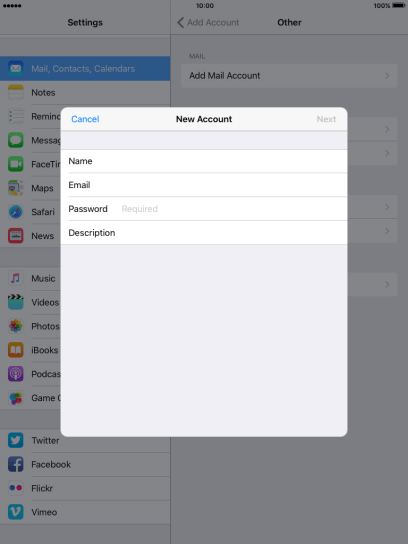 Press Password and key in the password for your email account. Press Password and key in the password for your email account.