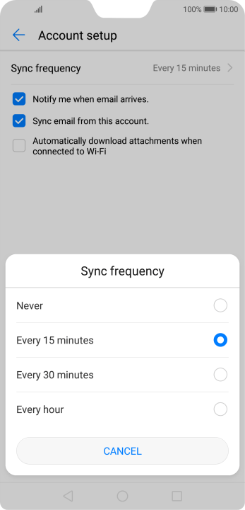 Press the required setting. Press the required setting.