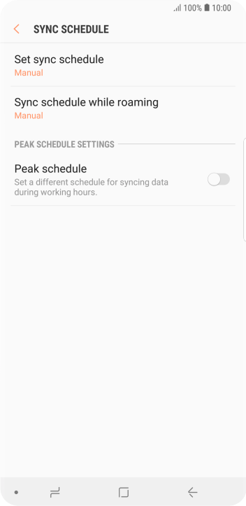 Press Set sync schedule. Press Set sync schedule.