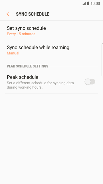 Press Set sync schedule. Press Set sync schedule.