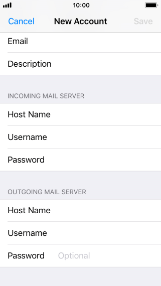 Press Password and key in the password for your email account. Press Password and key in the password for your email account.
