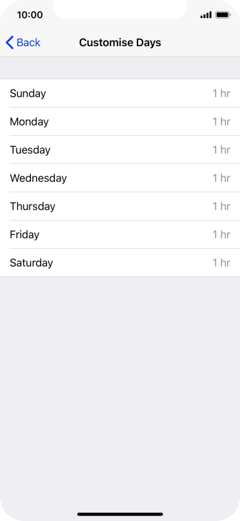 Press the required days. Press the required days.