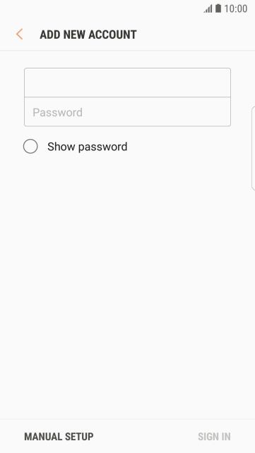 Press Password and key in the password for your email account. Press Password and key in the password for your email account.