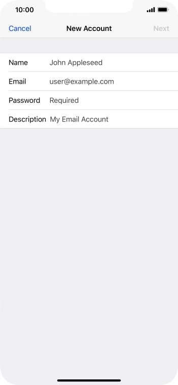 Press Name and key in the required sender name. Press Name and key in the required sender name.