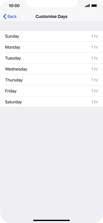 Press the required days. Press the required days.