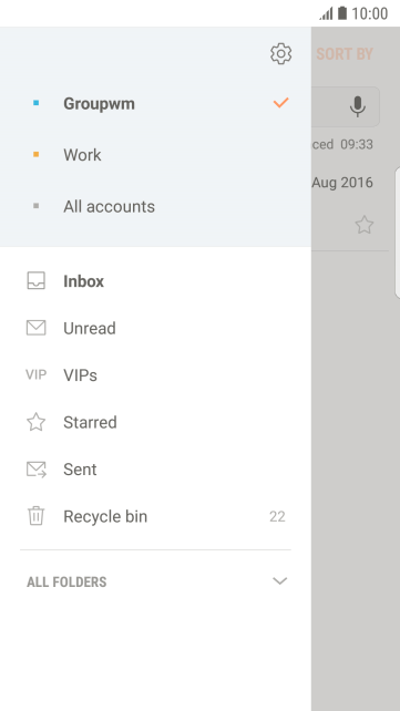 Press the settings icon. Press the settings icon.