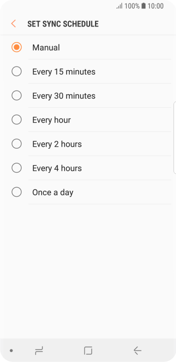 Press the required setting. Press the required setting.