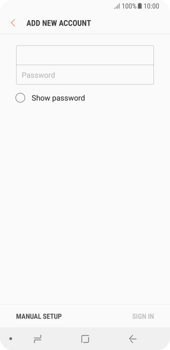 Press Password and key in the password for your email account. Press Password and key in the password for your email account.