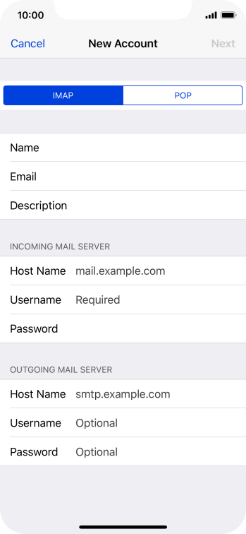 Press IMAP. Press IMAP.