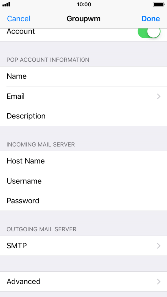 Press SMTP. Press SMTP.