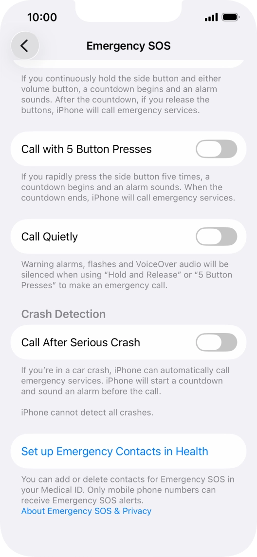 Press the indicator next to Press the indicator next to
