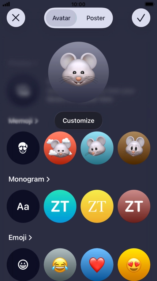 Press the required category and follow the instructions on the screen to select and save the required picture to your Contact Poster. Press the required category and follow the instructions on the screen to select and save the required picture to your Contact Poster.