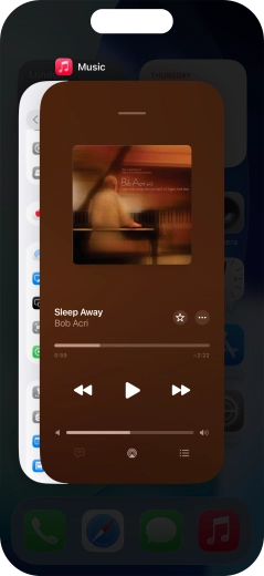 Slide upwards on the required application to end it. Slide upwards on the required application to end it.