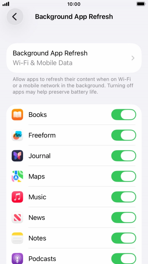 Press Background App Refresh. Press Background App Refresh.