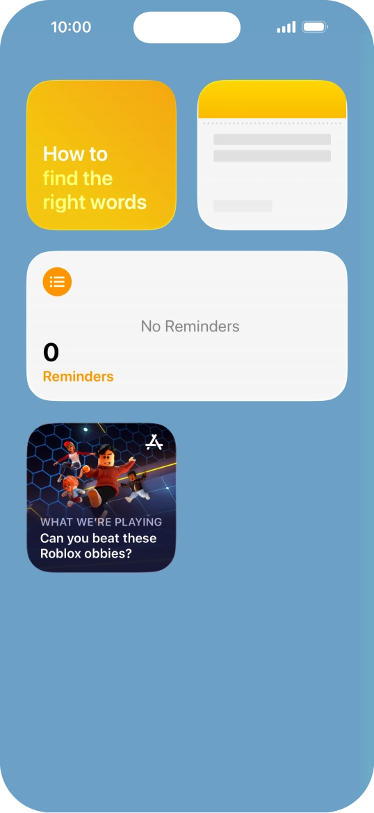 Press and hold the required widget until a pop-up menu is displayed. Press and hold the required widget until a pop-up menu is displayed.