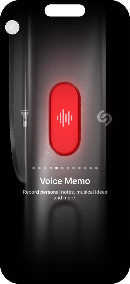 Slide your finger right or left on the screen to select the required function. Slide your finger right or left on the screen to select the required function.