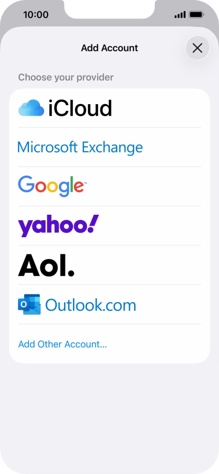 Press Add Other Account.... Press Add Other Account....