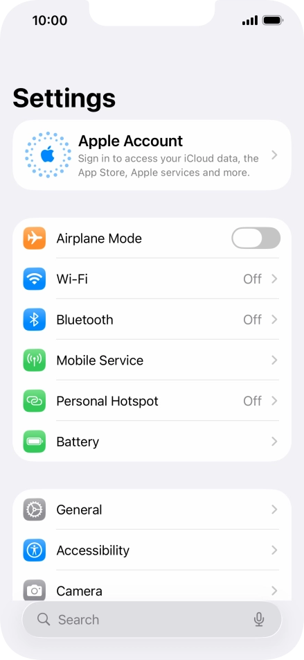 Press Apple Account. Press Apple Account.