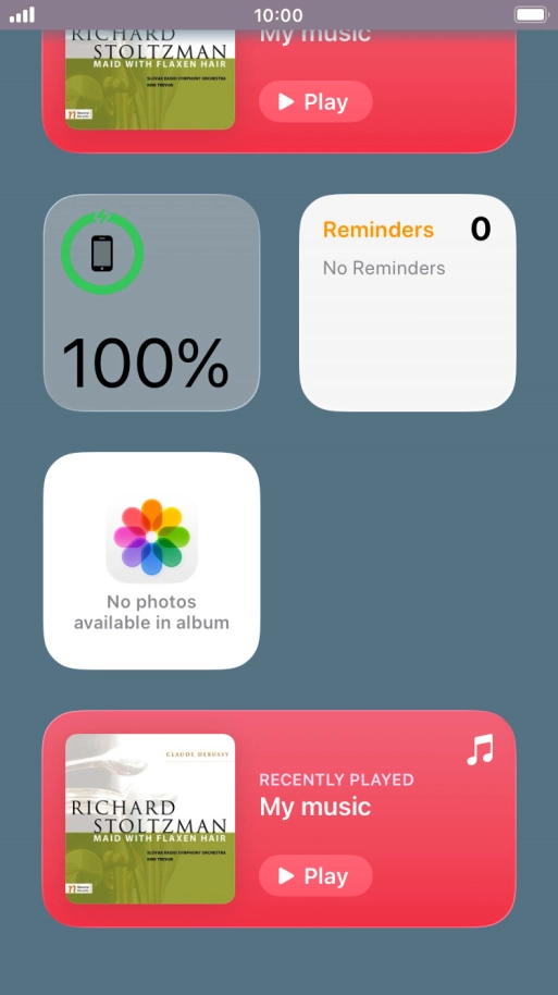 Press the Home key. Press the Home key.