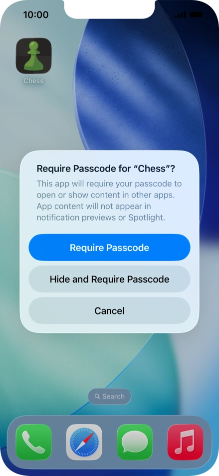 Press Require Passcode. Press Require Passcode.