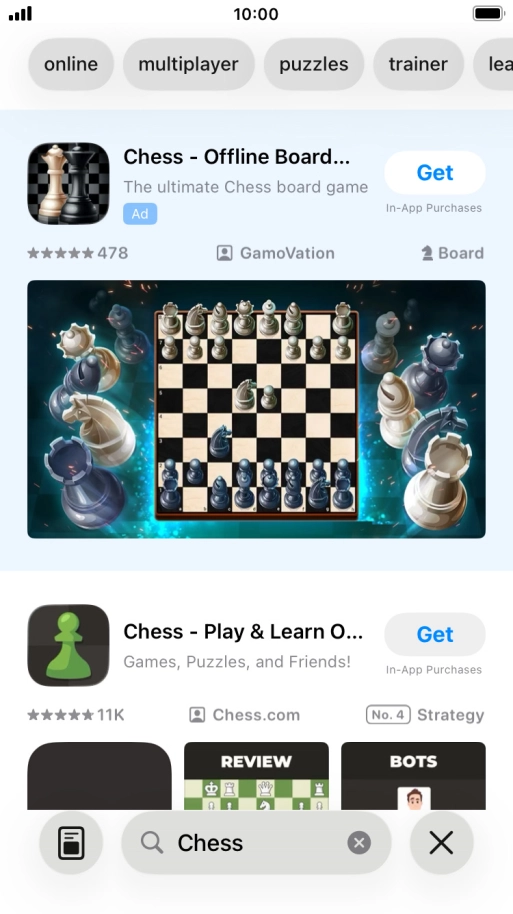Press the required app. Press the required app.