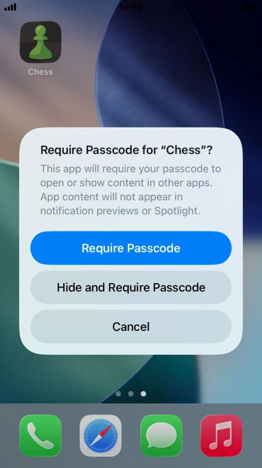 Press Require Passcode. Press Require Passcode.