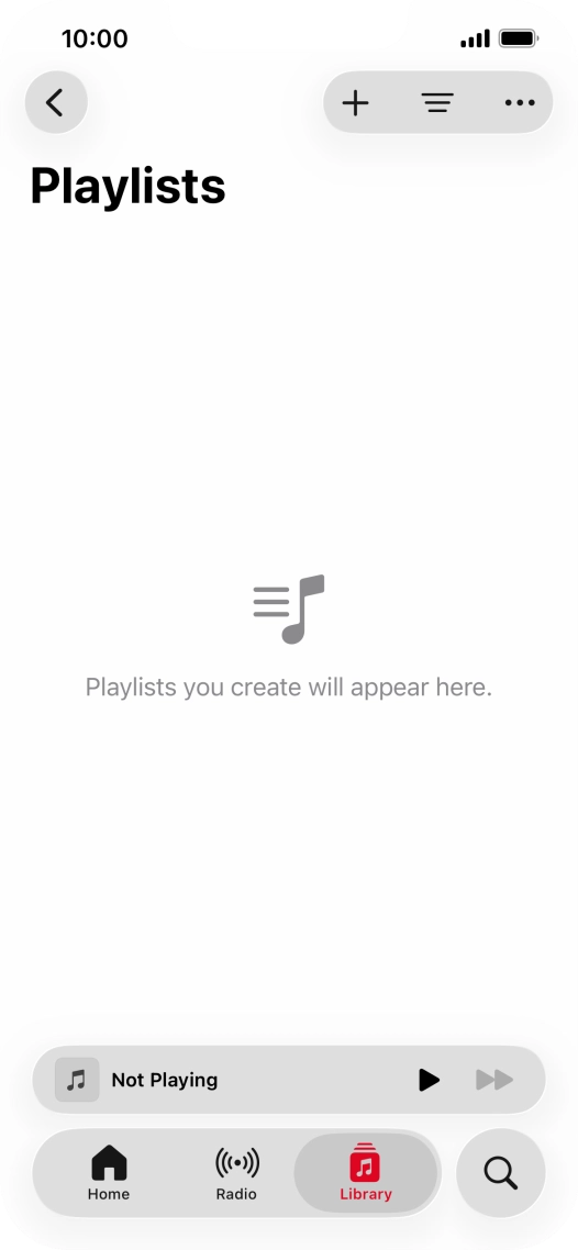 Press the new playlist icon. Press the new playlist icon.