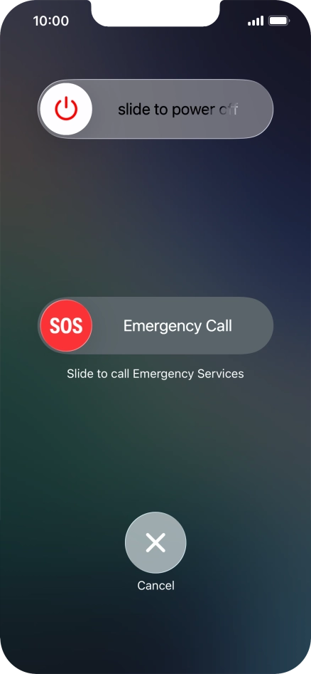 Press and drag the power off icon right. Press and drag the power off icon right.