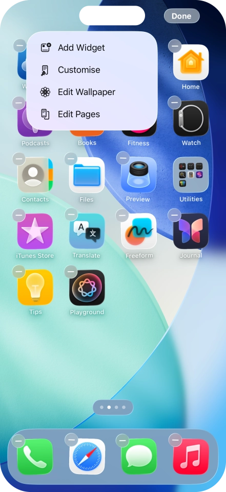 Press Customise. Press Customise.