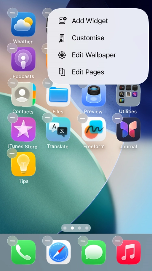 Press Customise. Press Customise.