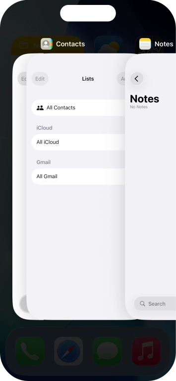 Slide upwards on the required application to end it. Slide upwards on the required application to end it.