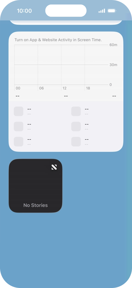 Press and hold the required widget until a pop-up menu is displayed. Press and hold the required widget until a pop-up menu is displayed.