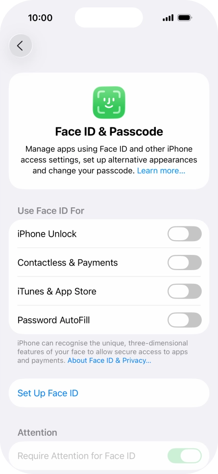 Press Set Up Face ID. Press Set Up Face ID.