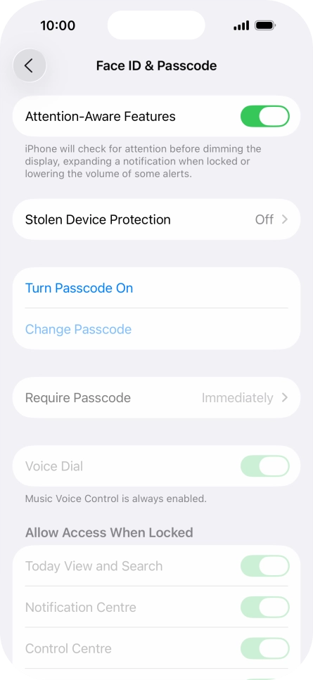 Press Turn Passcode On and key in a phone lock code of your own choice twice. Press Turn Passcode On and key in a phone lock code of your own choice twice.