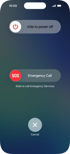 Press and drag the power off icon right. Press and drag the power off icon right.