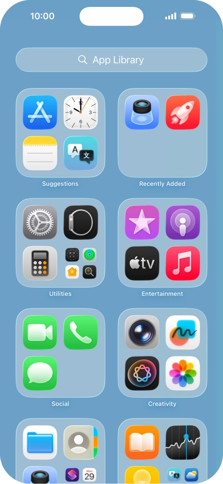 Press the required app. Press the required app.