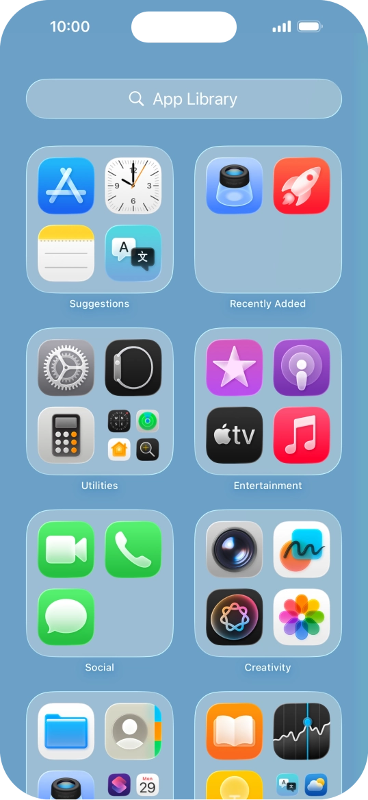 Press the required app. Press the required app.