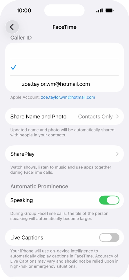 Press the required setting below Press the required setting below