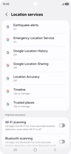 Press Location Accuracy. Press Location Accuracy.