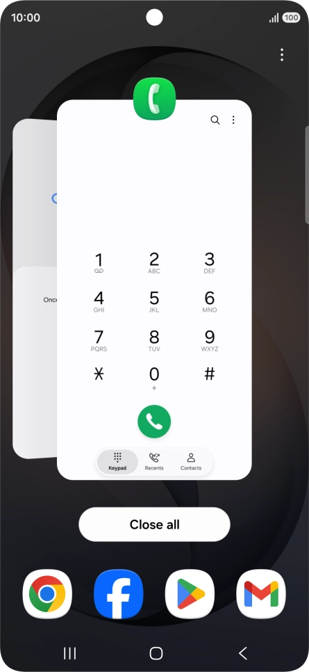 To end one running application, slide your finger upwards on the required application. To end one running application, slide your finger upwards on the required application.