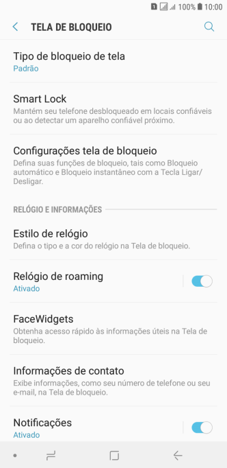 Pressione Tipo de bloqueio de tela, e digite o código de bloqueio atual. Pressione Tipo de bloqueio de tela, e digite o código de bloqueio atual.