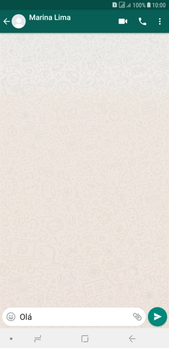 Escreva a mensagem desejada, e pressione o ícone de enviar. Escreva a mensagem desejada, e pressione o ícone de enviar.