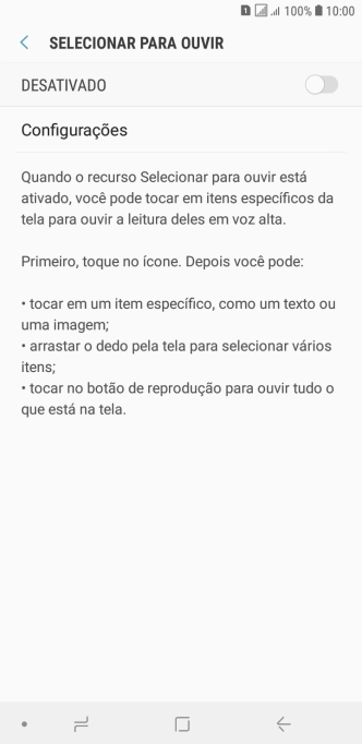 Pressione o indicador para ativar a função. Pressione o indicador para ativar a função.