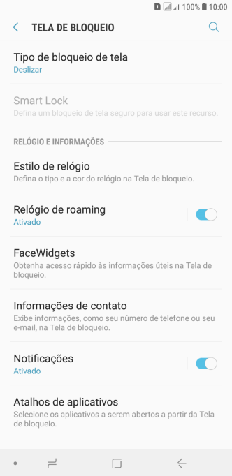 Pressione Tipo de bloqueio de tela. Pressione Tipo de bloqueio de tela.