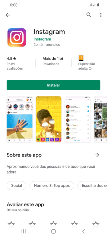 Pressione Instalar, e siga as indicações da tela para instalar o app. Pressione Instalar, e siga as indicações da tela para instalar o app.