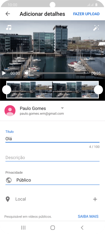 Digite o texto, e pressione FAZER UPLOAD. Digite o texto, e pressione FAZER UPLOAD.