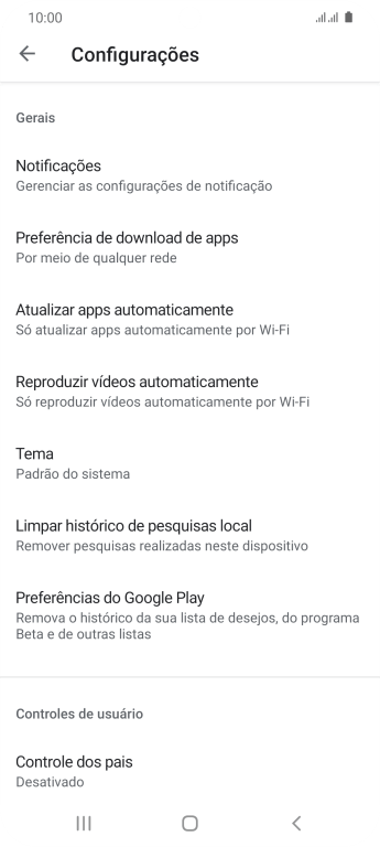 Pressione Atualizar apps automaticamente. Pressione Atualizar apps automaticamente.