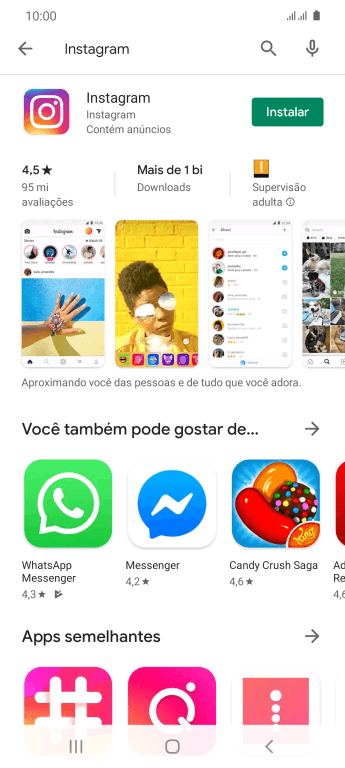 Pressione Instagram. Pressione Instagram.
