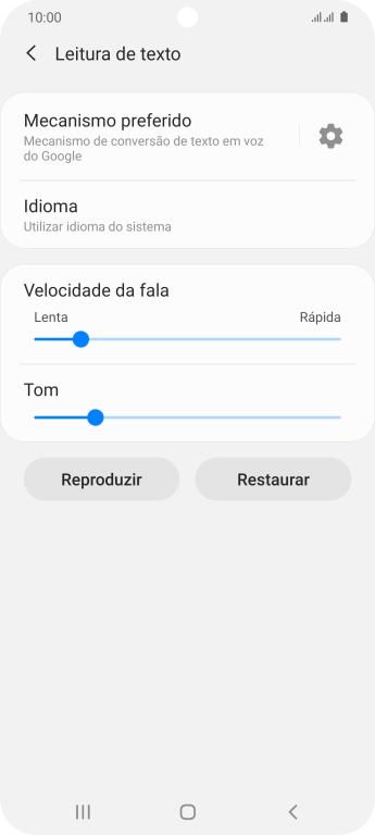Pressione o ícone de configurações, e siga as instruções da tela para selecionar as configurações desejadas. Pressione o ícone de configurações, e siga as instruções da tela para selecionar as configurações desejadas.